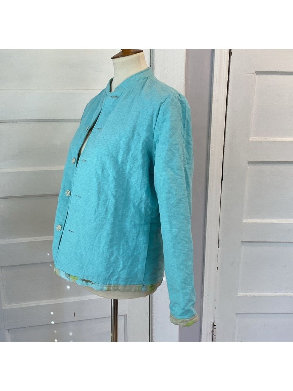 Reversible Silk Blend Quilted Jacket, Size S - Picture 10 of 17